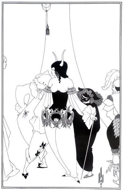 एडगर एलन पो द्वारा 1895 में लाल मौत के मामले के लिए चित्रण द्वारा Aubrey Beardsley