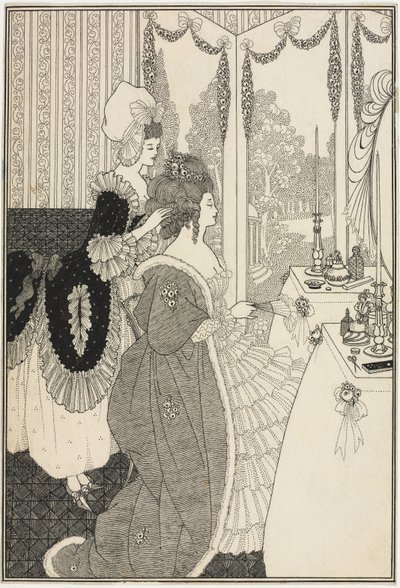 द टॉयलेट, फ्रॉम द रेप ऑफ़ द लॉक अलेक्जेंडर पोप द्वारा, c.1895-96 (कलम और स्याही) द्वारा ऑब्रे बियर्डस्ले