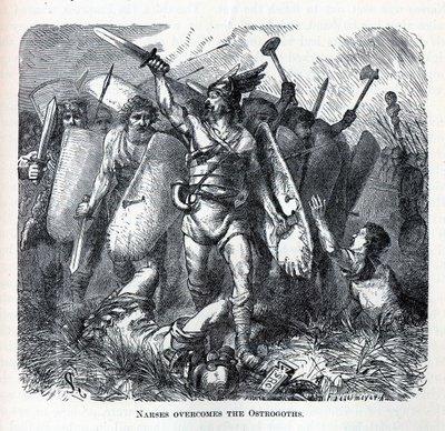नर्सों ने ओस्ट्रोगोथ्स पर काबू पाया, 1882 द्वारा अगस्त हेनरिक फर्डिनेंड Tegetmeyer