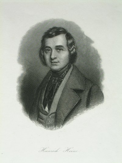 कवि हेनरिक हेन 1797-1856, 1842 का चित्रण द्वारा अगस्त वेबर