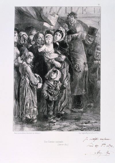 कैंटीन नेशनले, पेरिस की घेराबंदी, फ्रेंको-प्रशिया युद्ध, जनवरी 1871 द्वारा अगस्टे ब्राय