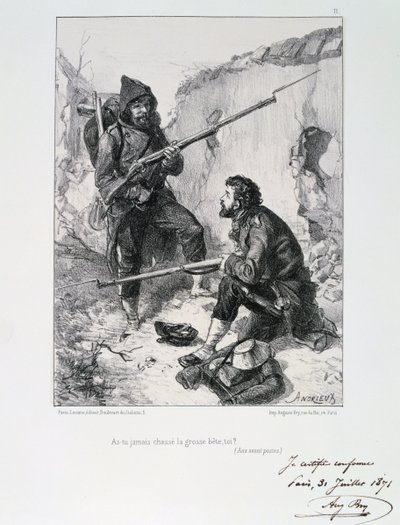 खाइयों में, पेरिस की घेराबंदी, फ्रेंको-प्रशिया युद्ध, 1870-1871 1871 द्वारा अगस्टे ब्राय