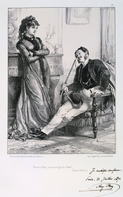 गरीब निन्नी, तुमने एक कुत्ता खा लिया है!, पेरिस की घेराबंदी, 1871। द्वारा अगस्टे ब्राय