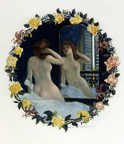 अनातोले फ्रांस (1844 - 1924) द्वारा "" ले लिस रूज "" के लिए अगस्टे फ्रांकोइस गोरगुएट (1862 - 1927) द्वारा चित्रण। १८९४. द्वारा अगस्टे फ्रेंकोइस गोर्गुएट