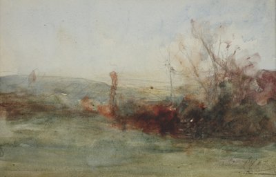 लैंडस्केप, c.1853-65 (कागज पर पानी के रंग) द्वारा अगस्टे फ्रेंकोइस रेवियर