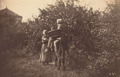 गधे के साथ दो महिलाएं, 1870 के अंत में। द्वारा अगस्टे गिरौडोन