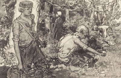 मई-लिली ला क्यूइलेट डु मुगेट, 1908 की सभा। द्वारा अगस्टे लेपेरे
