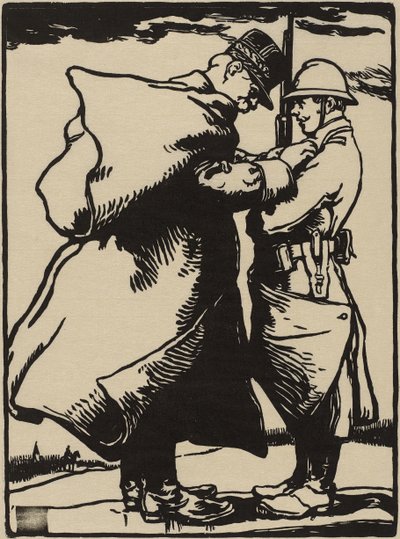 जोफ्रे, Père du Soldat (जापानी शहतूत कागज पर लकड़ी) द्वारा अगस्टे लेपेरे