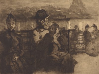 सीन पर, रात में, 1888। द्वारा अगस्टे लेपेरे