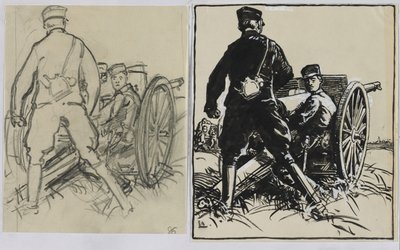 बेल्जियन आर्टिल्लर्स, 1914। द्वारा अगस्टे लुई लेपेयर
