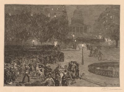 विश्व की लकड़ी: लैटिन क्वार्टर की परेशानियां, 1882। द्वारा अगस्टे लुई लेपेयर