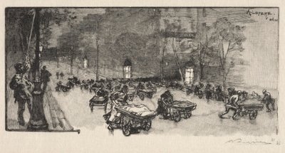 बाउलबार्ड, 1890 में फैबॉर्ग मोंटमार्ट्रे के कोने पर। द्वारा अगस्टे लुई लेपेयर
