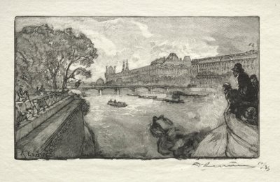 पोंट न्युफ, 1890 से देखा गया लौवर। द्वारा अगस्टे लुई लेपेयर