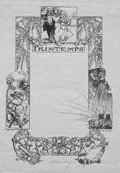 पेरिस पंचांग, 1897: सजावटी सीमा, वसंत, 1897। द्वारा अगस्टे लुई लेपेयर