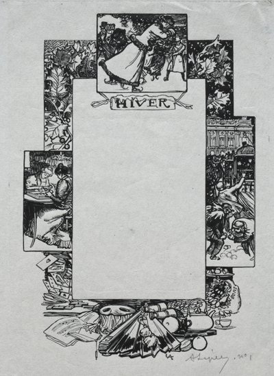 पेरिस पंचांग, 1897: सजावटी सीमा, शीतकालीन, 1897। द्वारा अगस्टे लुई लेपेयर