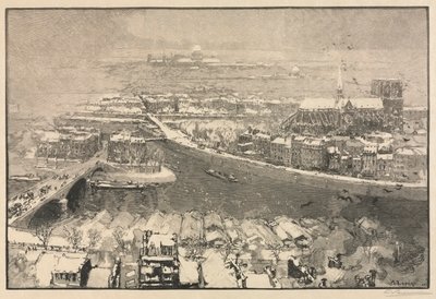 स्नो के तहत पेरिस, 1890। द्वारा अगस्टे लुई लेपेयर
