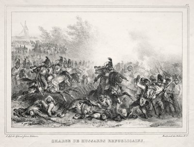 1833 के लिए एल्बम: रिपब्लिकन हुसर्स का प्रभार, 1832। द्वारा अगस्टे रैफेट