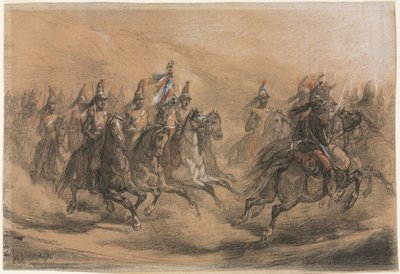 कैवलरी चार्ज, सी। 1840। द्वारा अगस्टे रैफेट