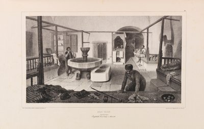 तातार स्नानागार, विश्राम कक्ष। अनातोले डे डेमिडॉफ, 1837 द्वारा वॉयज डान्स ला रूसी से। द्वारा अगस्टे रैफेट