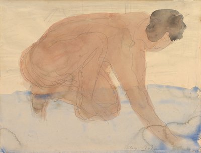 हाथों और घुटनों पर नग्न आकृति, 1900-1910। द्वारा अगस्टे रोडिन