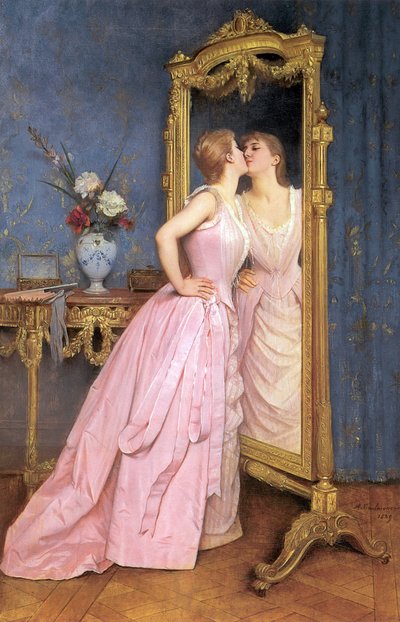 घमंड, c.1889 द्वारा Auguste Toulmouche