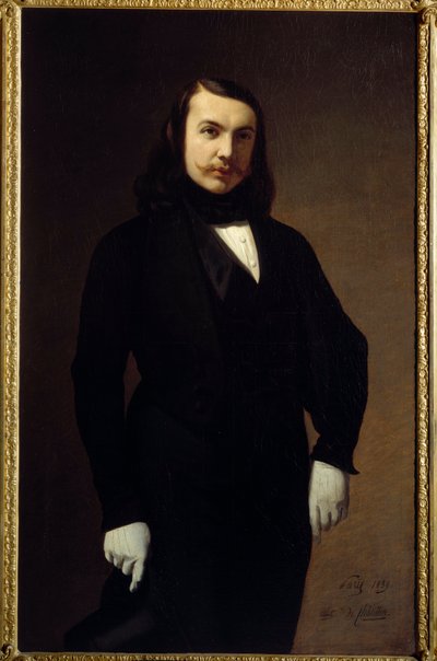 थियोफाइल गौटियर का पोर्ट्रेट (1811-1872) कवि उपन्यासकार और ऑगस्टे डी चैटिलॉन की चित्रकारी (1813-1881) 1839 सन। 1,3x0,84 मीटर पेरिस, म्यूसी कार्नावलेट - थियोफाइल गौटियर का पोर्ट्रेट (1811-1872), कवि, उपन्यासकार और साहित्यिक आलोचक। अगस्त तक चित्रकारी द्वारा अगस्टे डे चैटिलॉन