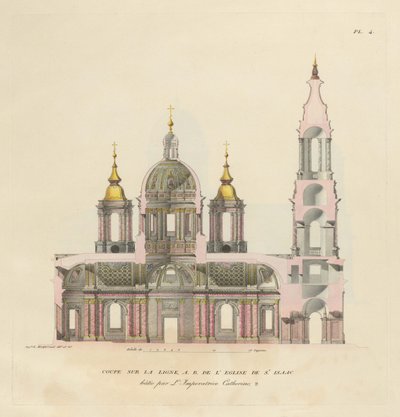 सेंट आइजैक कैथेड्रल, 1820 द्वारा अगस्टे डे मोंटेफ्रैंड