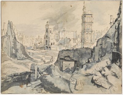 1695 की बमबारी के बाद ब्रुसेल्स द्वारा Augustin Coppens
