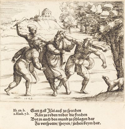 यशायाह अपने विश्वास के कारण उपहास स्वीकार करता है, 1549। द्वारा ऑगस्टिन हिर्शचोगेल