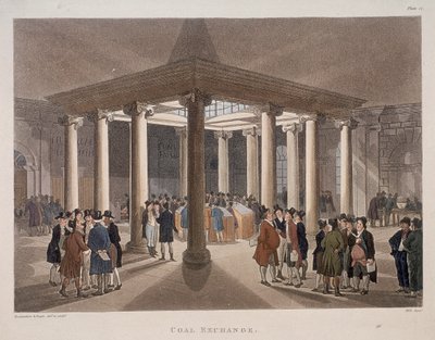 कोल एक्सचेंज, लंदन, 1808 द्वारा ऑगस्टस चार्ल्स पुगिन, थॉमस रोलैंडसन