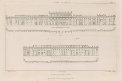 बैंक ऑफ इंग्लैंड, सर जॉन सोएन का दक्षिण मोर्चा, 1823 द्वारा ऑगस्टस चार्ल्स पुगिन