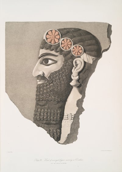 एक विंग्ड फिगर वाले हेड, 1849 पहने हुए द्वारा ऑस्टेन हेनरी लेयर्ड