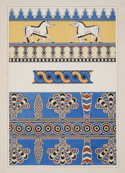 निनौवेड से चित्रित आभूषण, नीनवे के स्मारकों, पब से। 1849 द्वारा ऑस्टेन हेनरी लेयर्ड