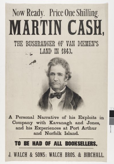अब तैयार। मूल्य एक शिलिंग। 1843, 1870 में मार्टिन कैश ऑफ द वैन डिमेन के बुशेंजर द्वारा ऑस्ट्रेलियाई स्कूल