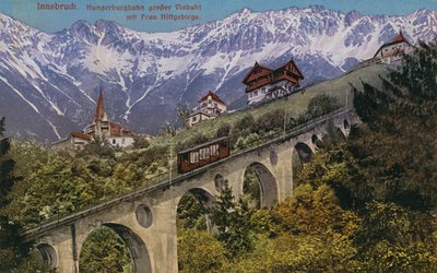 इंसब्रुक - फनस्टिक रेलवे और वायडक्ट 1913 में पोस्टकार्ड भेजा गया। द्वारा ऑस्ट्रियाई फोटोग्राफर