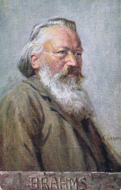 जोहान्स ब्राह्म का चित्रण पोस्टकार्ड c.1910 द्वारा Austrian School