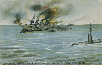 ऑस्ट्रियाई पनडुब्बी U-4, प्रथम विश्व युद्ध, 18 19 1915 द्वारा इतालवी क्रूजर Giuseppe Garibaldi की डूब द्वारा ऑस्ट्रियाई स्कूल