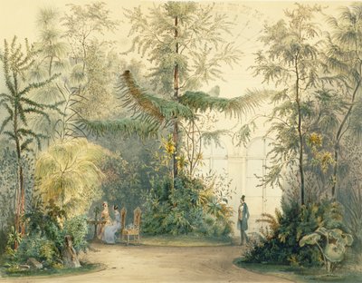 हॉफबर्ग पैलेस का शीतकालीन उद्यान, वियना, 1852 (170851, 171910 भी देखें) द्वारा Austrian School