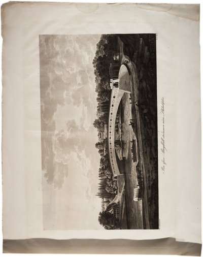 संयुक्त राज्य अमेरिका के एटलस से फिलाडेल्फिया के पास शूइलकिल पर पुल, 1824 (जलीय) द्वारा एक्सल लियोनहार्ड क्लिनकोवस्त्रम