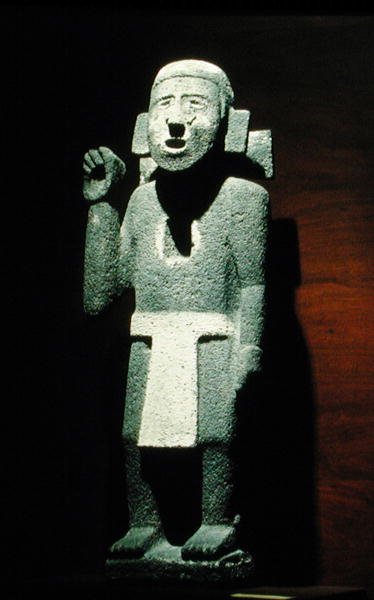 स्टैंडर्ड बियरर, लेट पोस्ट क्लासिक पीरियड (1300-1521) (पेंटेड स्टोन) द्वारा एज़्टेक एज़्टेक