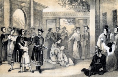 ज़िंगुइस-खान, 1847 द्वारा अपनी विजय के बाद चीनी लोगों को तातार द्वारा दासों के लिए बेच दिया गया। द्वारा बी क्लेटन