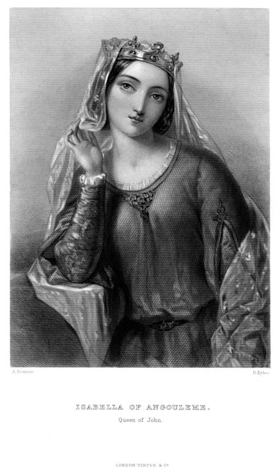 1187-1246 में एंगुलेमे की इसाबेला, राजा जॉन की रानी। द्वारा B. शैलियों
