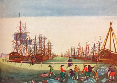 किंग्स्टन ऑन हल में व्हेलिंग जहाज, c1780 द्वारा BF Liezel