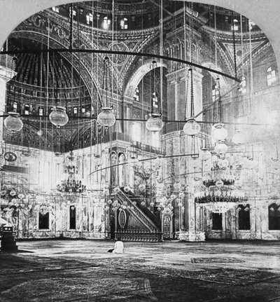 इंटीरियर, मस्जिद मुहम्मद अली, काहिरा, मिस्र, 1899 द्वारा बीएल सिंगली