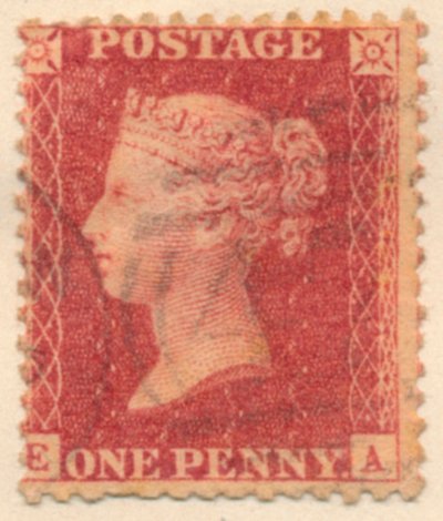 पेनी रेड डाक टिकट, 1841 द्वारा बेकन एंड कंपनी पर्किन्स