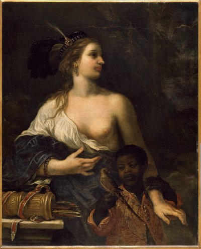 ब्लैक किड वाली तुर्की महिला, c.1650-1670 (कैनवास पर तेल) द्वारा बलदासारे फ्रांसेचिनी