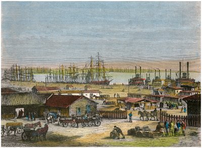 मिसिसिपी नदी, न्यू ऑरलियन्स, लुइसियाना, यूएसए, c1880 द्वारा बरबं
