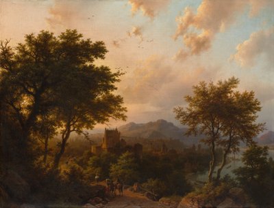 राइन पर सूर्यास्त, 1853। द्वारा बारेंड कॉर्नेलिस कोएकोक
