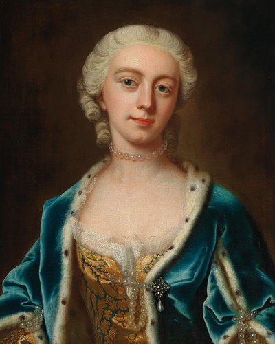 सक्से-गोथा 1719-1772 के ऑगस्टा का पोर्ट्रेट, वेल्स की राजकुमारी, 18वीं सदी के मध्य में। द्वारा बर्थेलेमी डू पैन