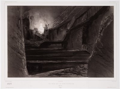 20 मार्च 1840 को विलेइज्का, पोलैंड के माइन्स में देखा गया, जिसे साबेटियर (रंगा हुआ लिथो) द्वारा उकेरा गया था द्वारा लाउवरगने के बाद बारथेलेमी